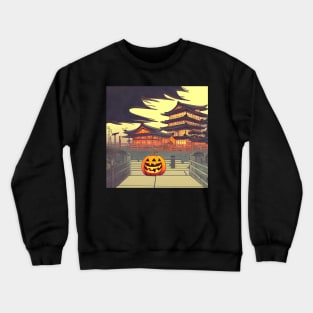 Cloudy Horror Halloween Pumpkin Traditional Palace Crewneck Sweatshirt